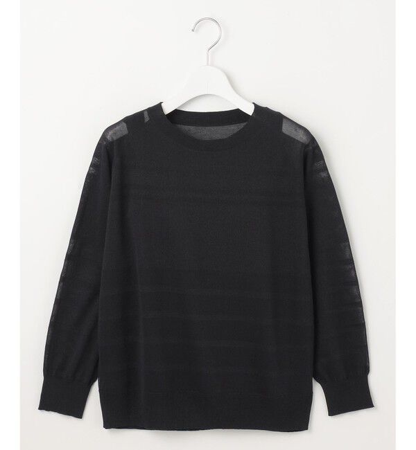 自由区「【ワコールコラボ】【洗える】シアーボーダー ニット」|ニット・セーター|