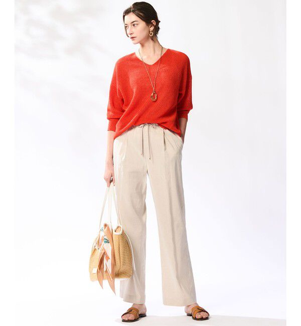 23区「【洗える】リネンレーヨンストレッチ ドロスト パンツ」|その他|