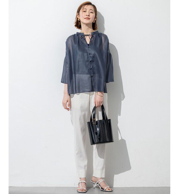 23区「【洗える】リネンレーヨンストレッチ テーパード パンツ」|その他|