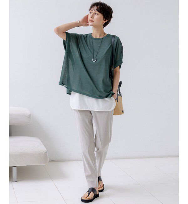 23区「【洗える】リネンレーヨンストレッチ テーパード パンツ」|その他|