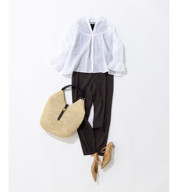 23区「【洗える】リネンレーヨンストレッチ テーパード パンツ」|その他|