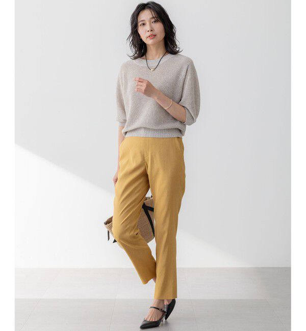 23区「【洗える】リネンレーヨンストレッチ テーパード パンツ」|その他|