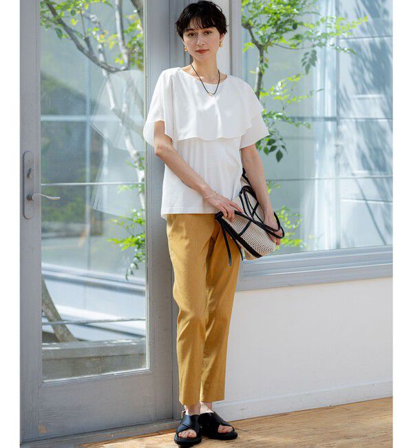 23区「【洗える】リネンレーヨンストレッチ テーパード パンツ」|その他|