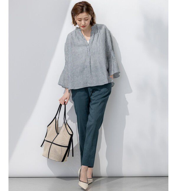 23区「【洗える】リネンレーヨンストレッチ テーパード パンツ」|その他|