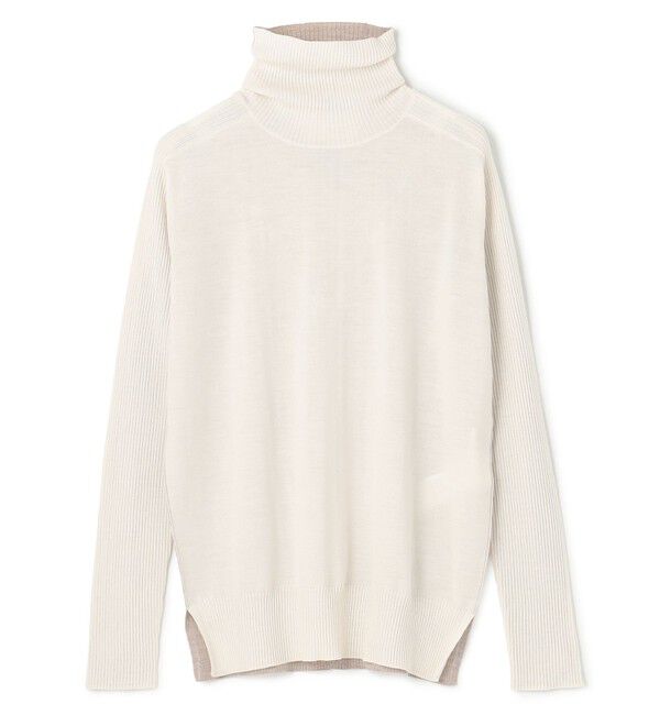 BEIGE,「【洗える・VERY NaVY掲載】LA MONNAIE / バイカラーウールタートルニット」|ニット・セーター|