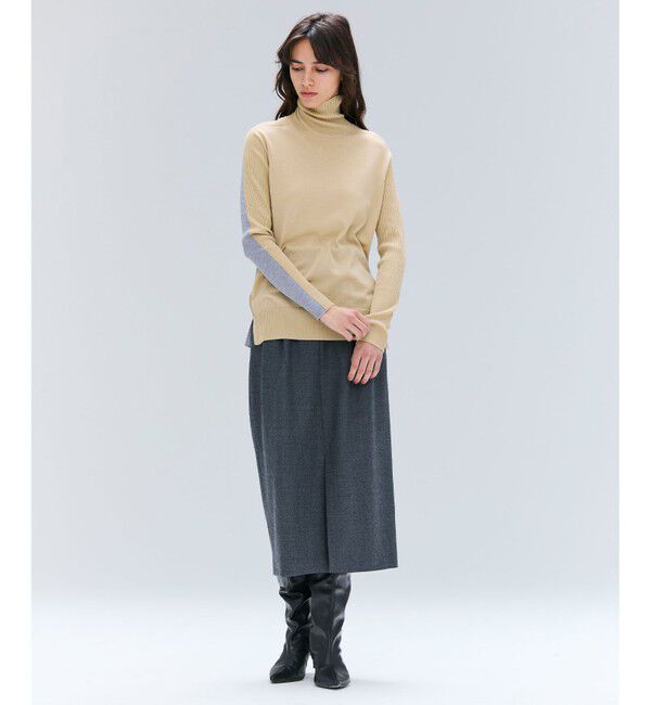 BEIGE,「【洗える・VERY NaVY掲載】LA MONNAIE / バイカラーウールタートルニット」|ニット・セーター|