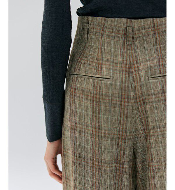 BEIGE,「SELMA / チェックウールハイウエストタックパンツ」|その他|