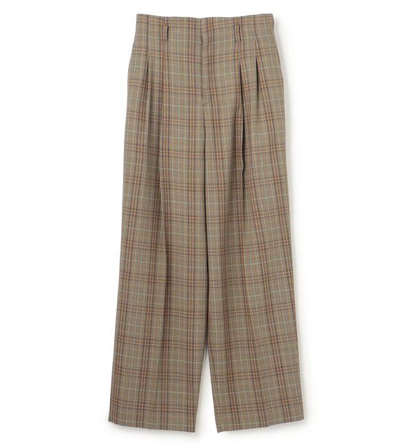 BEIGE,「SELMA / チェックウールハイウエストタックパンツ」|その他|