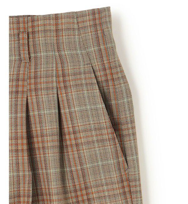 BEIGE,「SELMA / チェックウールハイウエストタックパンツ」|その他|