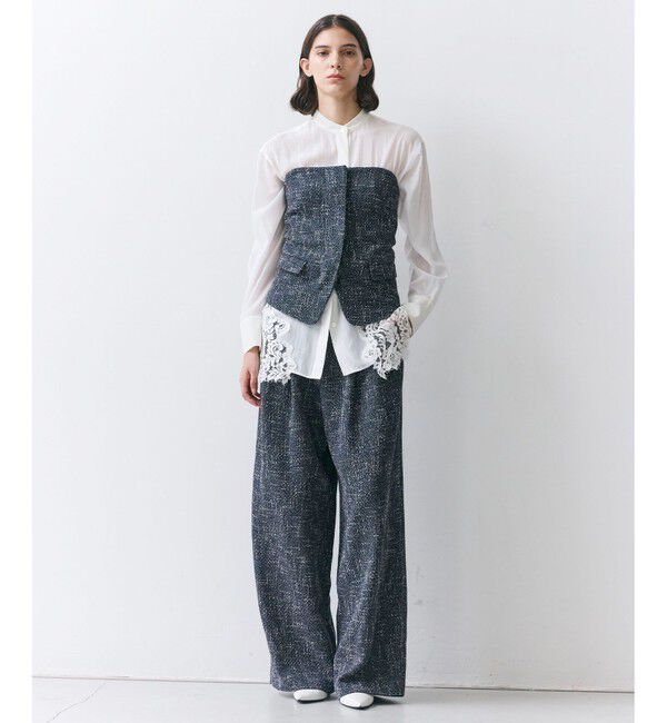 BEIGE,「TRIPHANE / ハイウエストツイードタックパンツ」|その他|