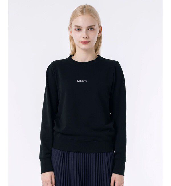 LACOSTE「ブランドネームロゴ刺繍 クルーネックスウェットプルオーバー トレーナー」|スウェット・ジャージ|ブラック