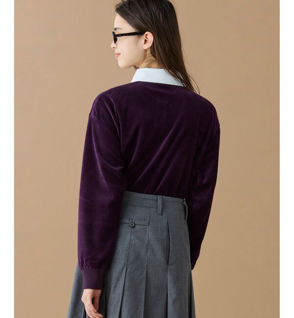 LACOSTE「ルーズシルエット サイドスリット ベロアポロシャツ」|ポロシャツ|