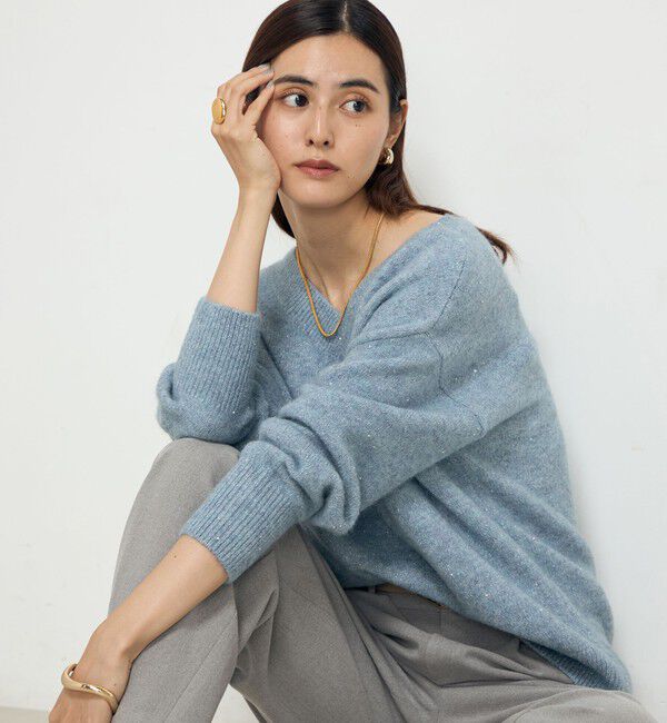 NOLLEY'S sophi「モヘヤラメスパンコール2WAYプルオーバーニット」|ニット・セーター|