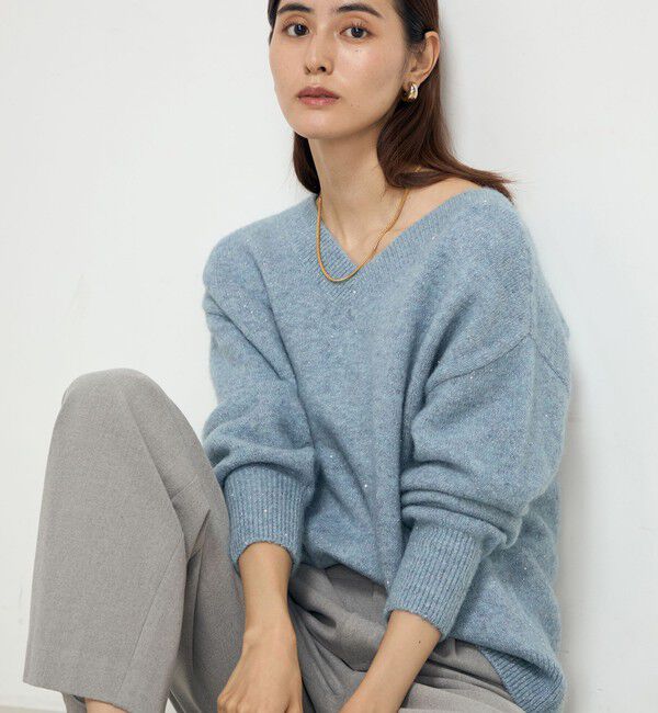 NOLLEY'S sophi「モヘヤラメスパンコール2WAYプルオーバーニット」|ニット・セーター|