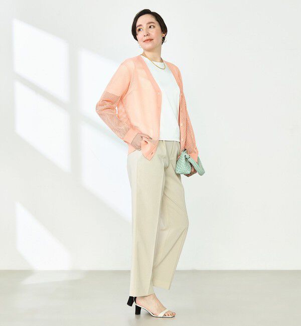 NOLLEY'S「《手洗い可能》メッシュ長袖Vネックカーディガン」|カーディガン|