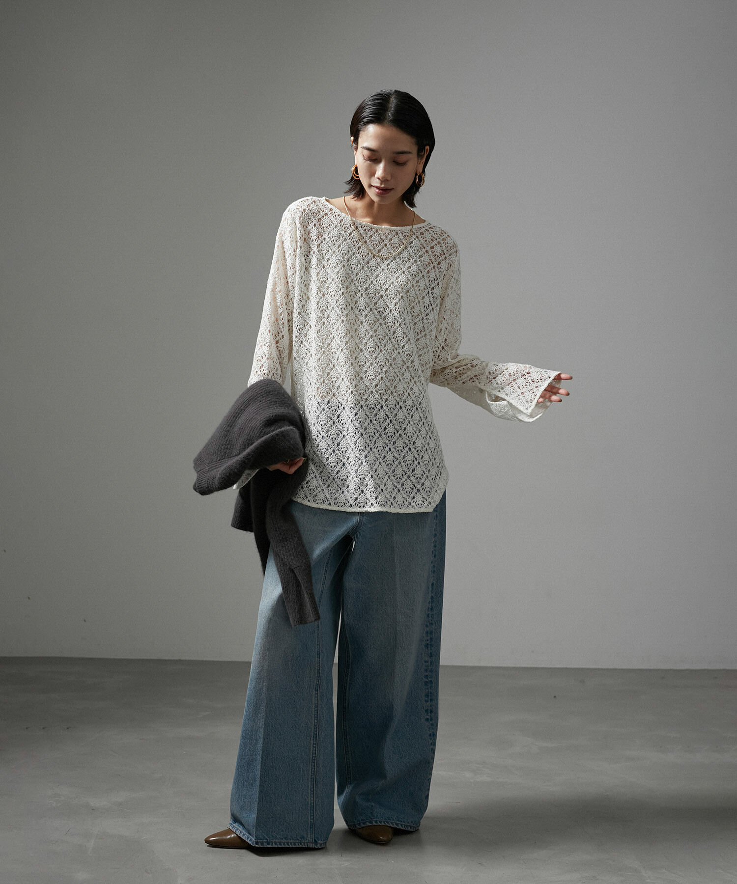 SALON adam et rope'「スパークルラメカップ付きVネックキャミ」|キャミソール|