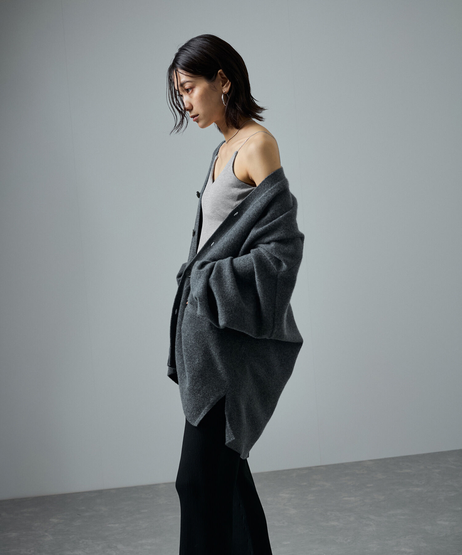 SALON adam et rope'「スパークルラメカップ付きVネックキャミ」|キャミソール|