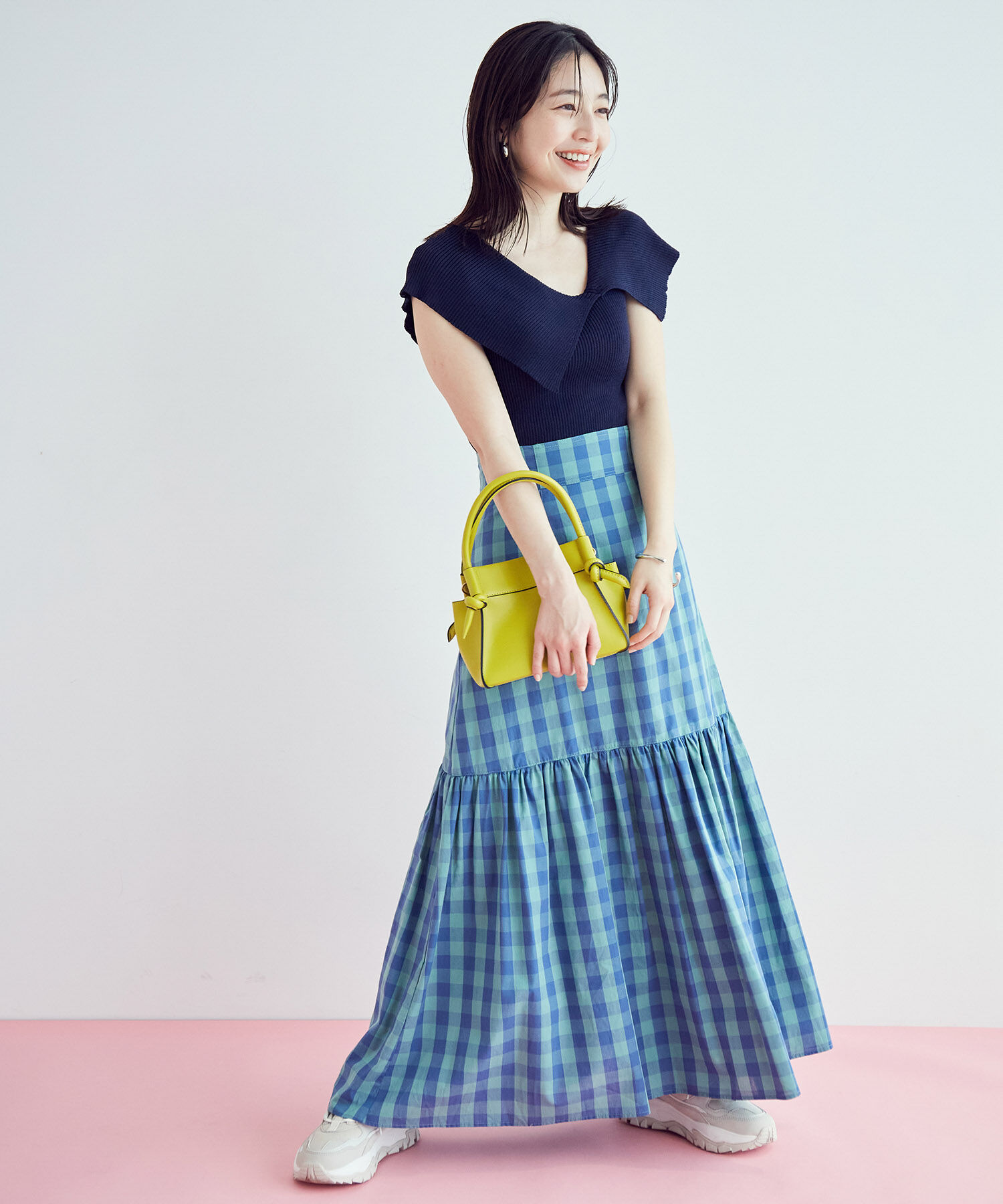 VIS「アシンメトリービッグカラーノースリーブニット【sustainable】」|Tシャツ・カットソー|