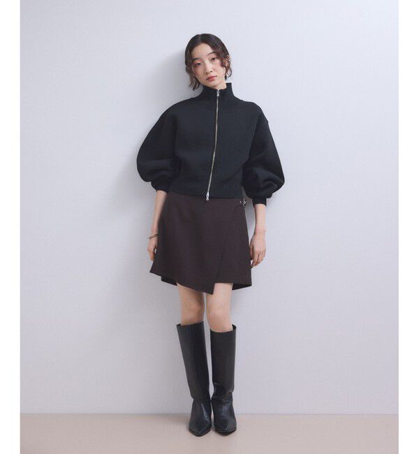 ADAM ET ROPE'「【WEB限定】ショートジャカードドライバーズニット」|カーディガン|