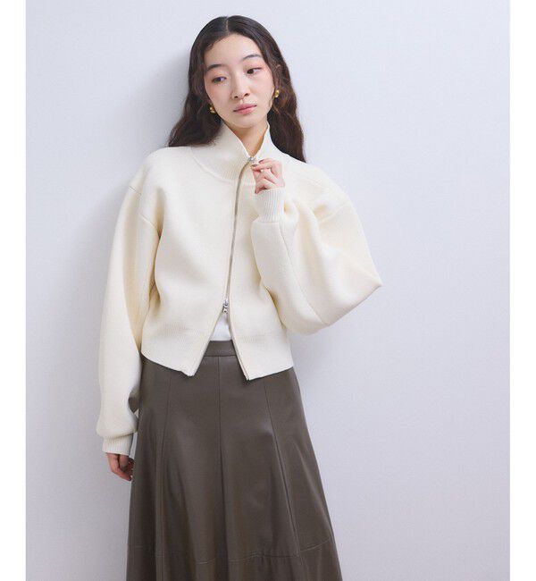 ADAM ET ROPE'「【WEB限定】ショートジャカードドライバーズニット」|カーディガン|