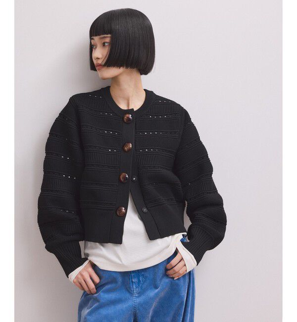 ADAM ET ROPE'「【WEB限定】mixパターンニットカーディガン」|カーディガン|