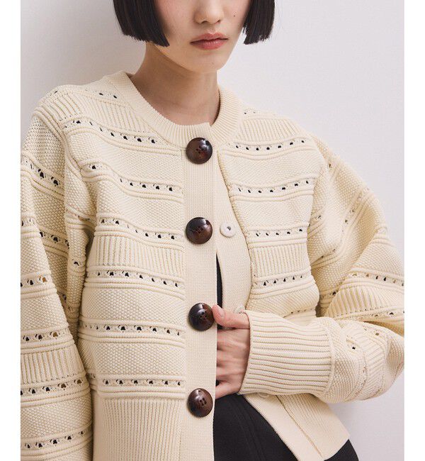 ADAM ET ROPE'「【WEB限定】mixパターンニットカーディガン」|カーディガン|