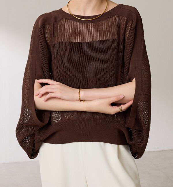  「2WAYドルマンニットカーディガン」|ニット・セーター|ブラウン