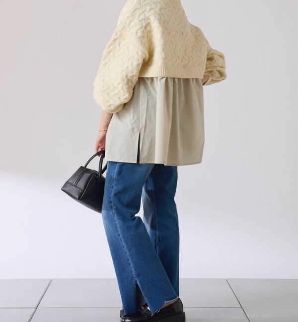  「編み柄ドッキングニット」|ニット・セーター|