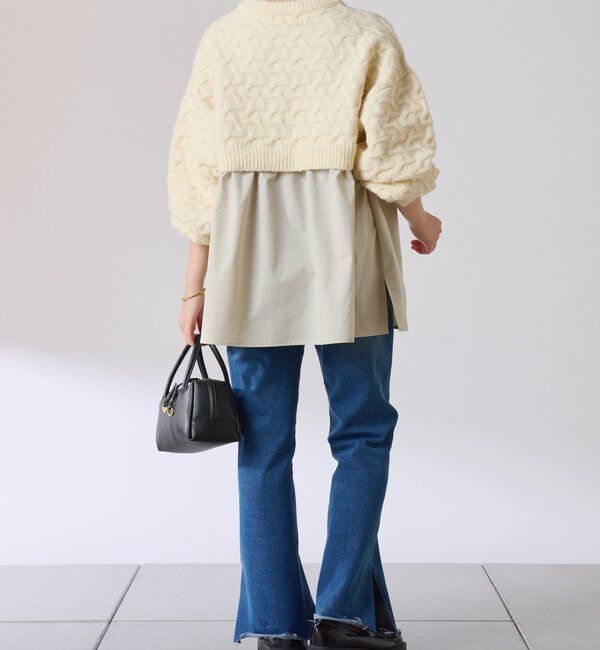  「編み柄ドッキングニット」|ニット・セーター|