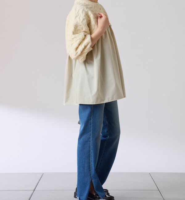  「編み柄ドッキングニット」|ニット・セーター|