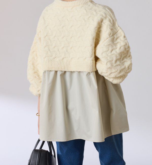  「編み柄ドッキングニット」|ニット・セーター|