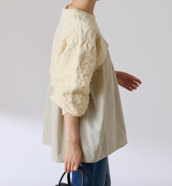  「編み柄ドッキングニット」|ニット・セーター|