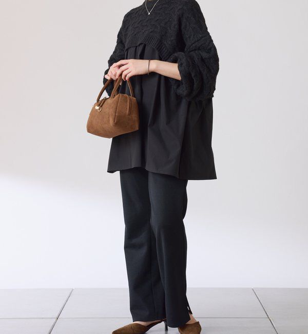  「編み柄ドッキングニット」|ニット・セーター|