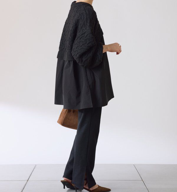  「編み柄ドッキングニット」|ニット・セーター|