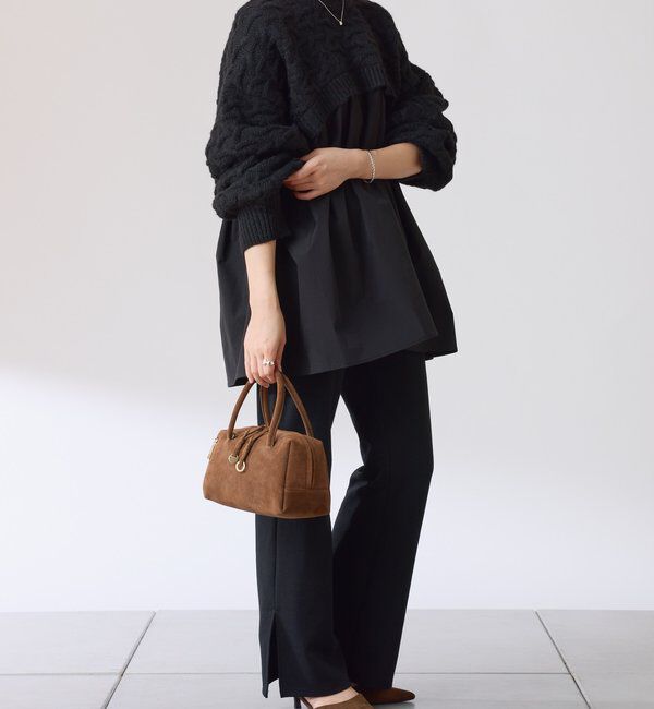  「編み柄ドッキングニット」|ニット・セーター|