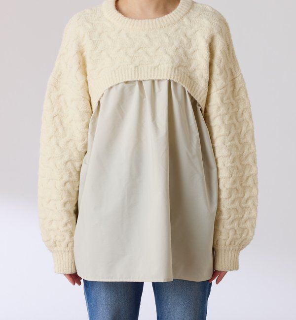  「編み柄ドッキングニット」|ニット・セーター|