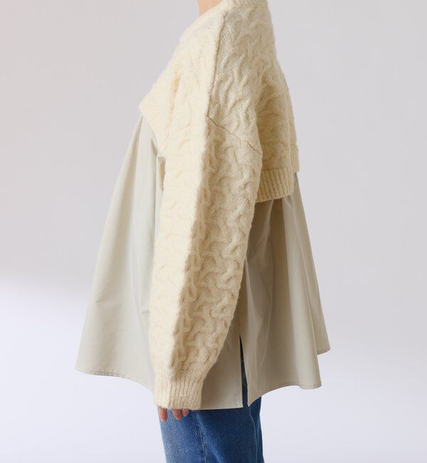  「編み柄ドッキングニット」|ニット・セーター|