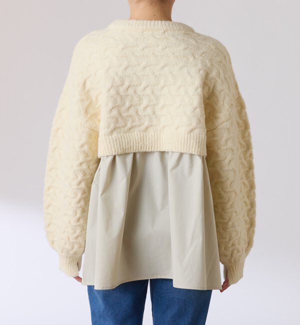  「編み柄ドッキングニット」|ニット・セーター|