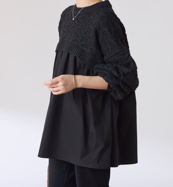  「編み柄ドッキングニット」|ニット・セーター|