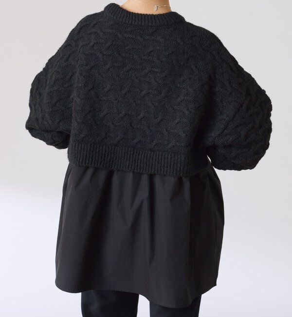  「編み柄ドッキングニット」|ニット・セーター|