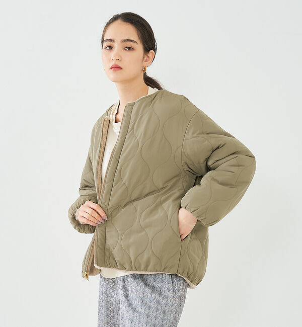 collex「【一部WEB限定カラー】タフタ&times;ボア リバーシブル中綿ブルゾン」|ブルゾン・スタジャン|