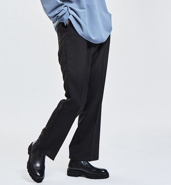 ABAHOUSE「【AH ABAHOUSE】トロミ生地 フレアスラックス」|その他|ブラック