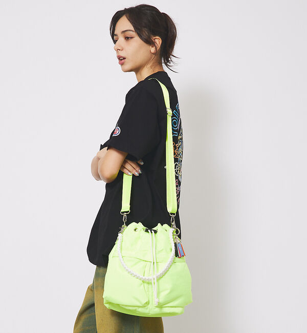 ABAHOUSE「【cheek/チーク】kinchaku code2WAY tote/巾着2WAY」|ショルダー・メッセンジャー|イエロー