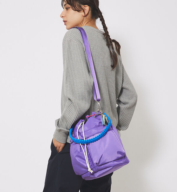 ABAHOUSE「【cheek/チーク】kinchaku code2WAY tote/巾着2WAY」|ショルダー・メッセンジャー|パープル