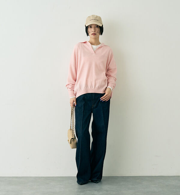 Rouge vif「カシミヤ混ウール襟付きスキッパーニット」|ニット・セーター|