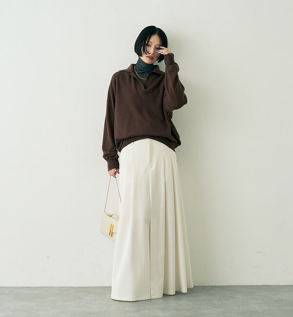 Rouge vif「カシミヤ混ウール襟付きスキッパーニット」|ニット・セーター|