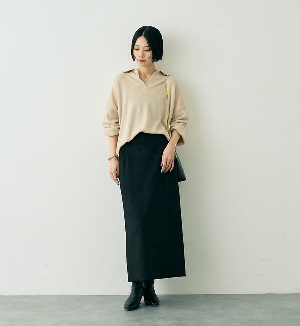 Rouge vif「カシミヤ混ウール襟付きスキッパーニット」|ニット・セーター|