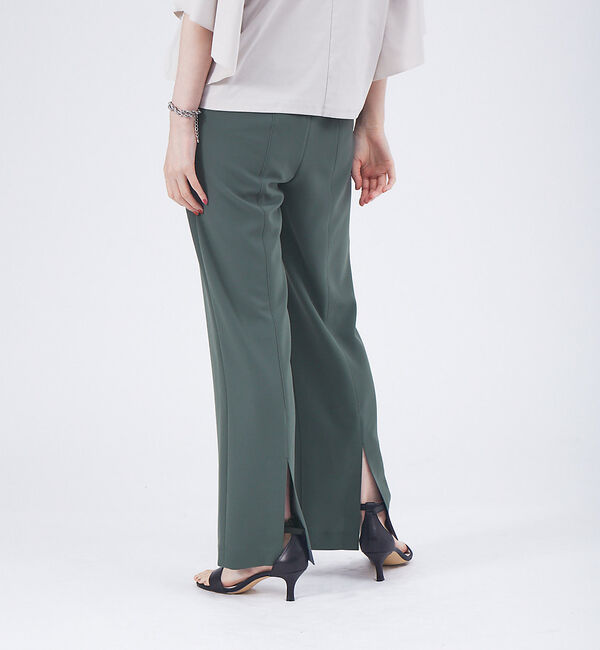 qualite「バックスリットドロストパンツ」|その他|カーキ