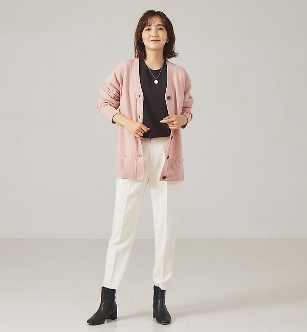 qualite「【WEB限定・8.5分丈】ダブルクロスハイウエストパンツ」|その他|