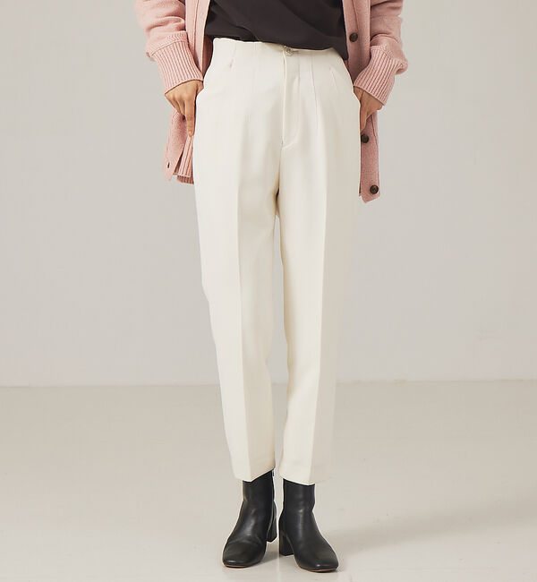 qualite「【WEB限定・8.5分丈】ダブルクロスハイウエストパンツ」|その他|